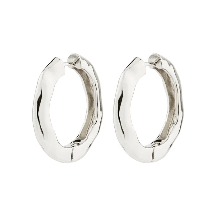 Believe Recycled Hoop Earrings - Silver