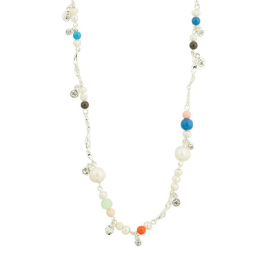 Care Crystal and Freshwater pearl Necklace - Silver