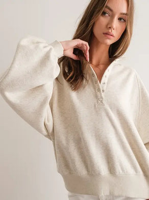 On the Low Balloon Sleeve Sweatshirt - Oatmeal