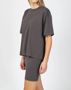 Brunette The Label Boxy Tee - Washed Grey