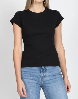 Brunette The Label Ribbed T-Shirt - Black