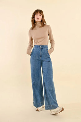 Molly Wide Leg Denim - Mid Blue