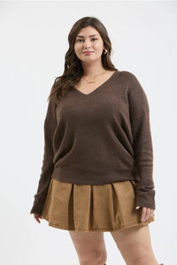 On A Mission Sweater - Dark Mocha