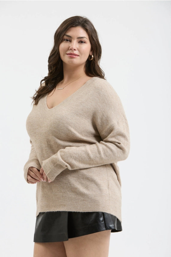 On A Mission Sweater - Light Taupe