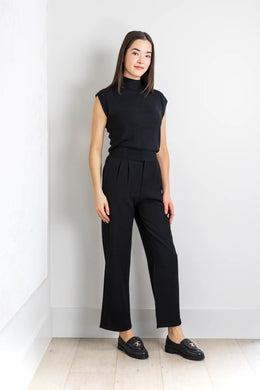 Valentina Pleated Trouser in Black