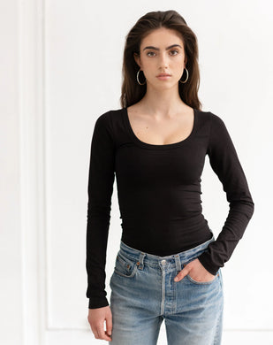 Brunette The Label - Scoop Neck Long Sleeve