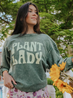 Plant Lady Ribbed Sweatshirt