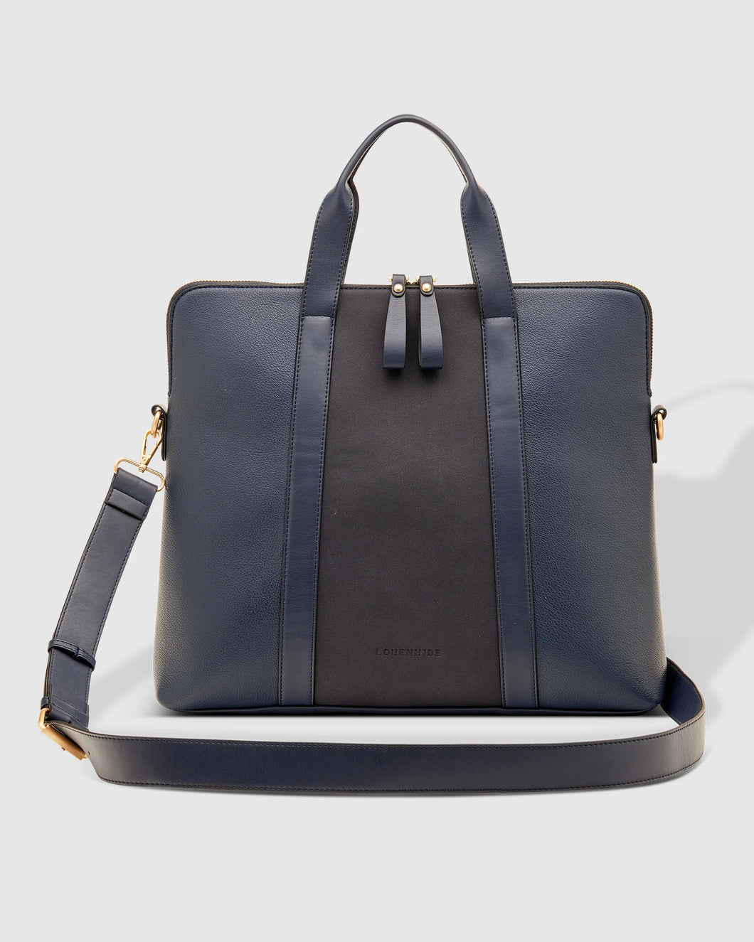 Rhodes Suede Laptop Bag - Navy