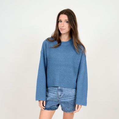 Uptown Girlie Sweater - Blue